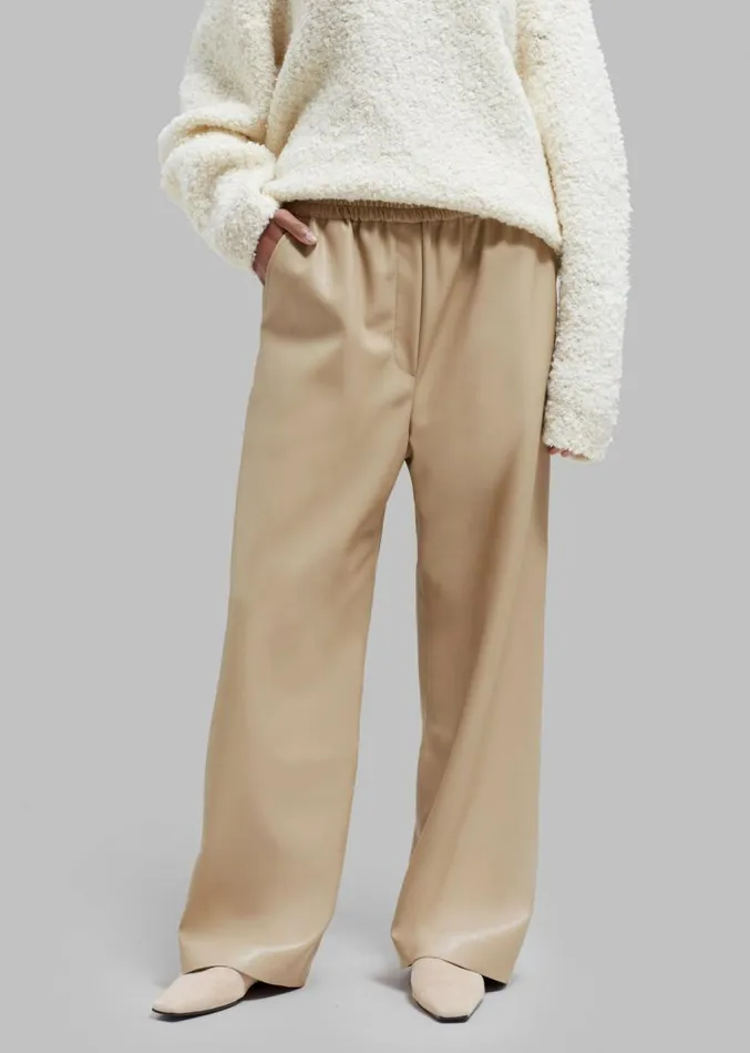 The Frankie Shop Kelan Faux Leather Pants 8211 Butter Women Clothing