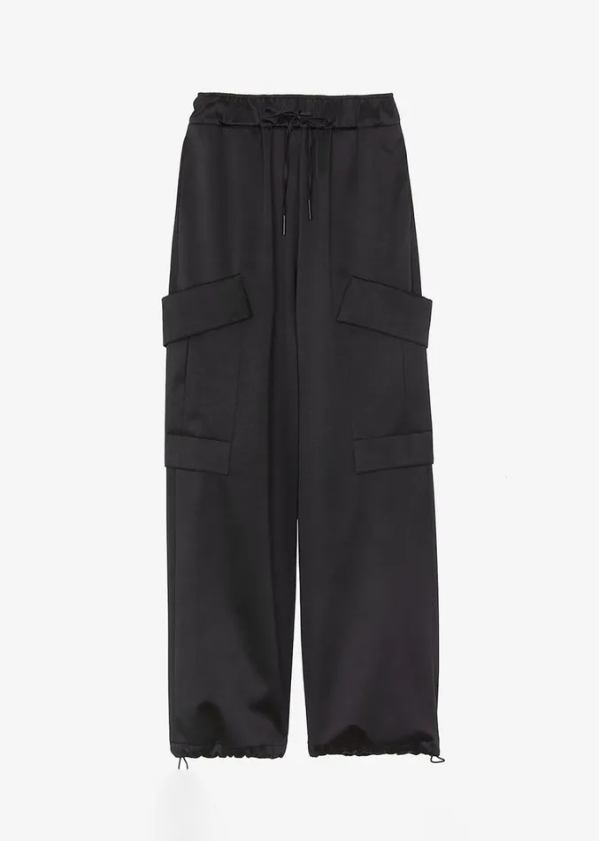 The Frankie Shop Kemp Silky Cargo Pants 8211 Black Women Bottoms