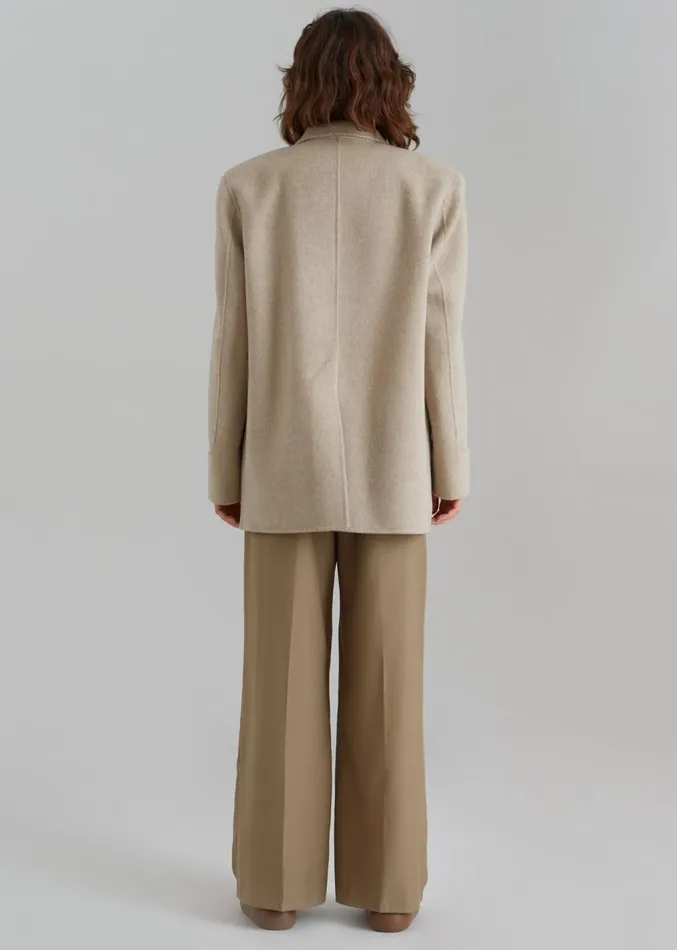 The Frankie Shop Kian Wool Blazer 8211 Beige Women Clothing