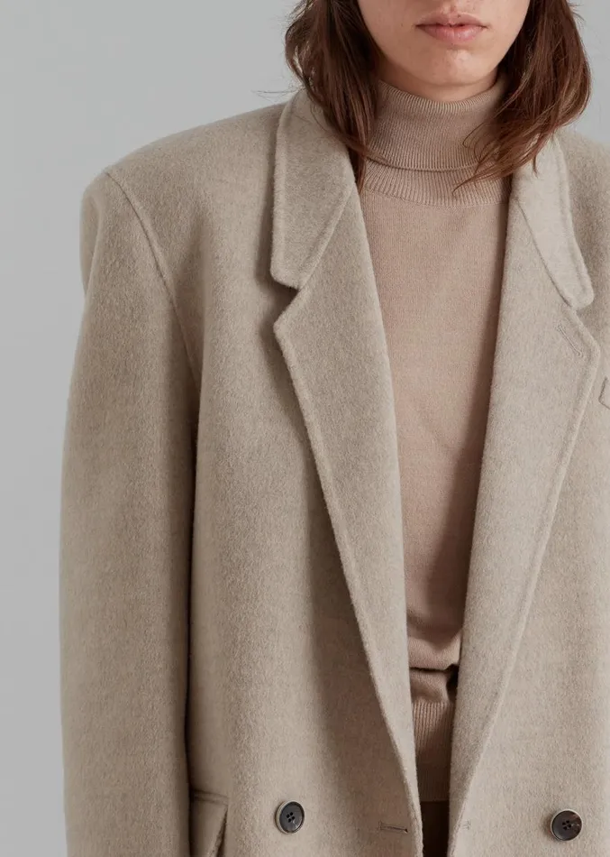 The Frankie Shop Kian Wool Blazer 8211 Beige Women Clothing