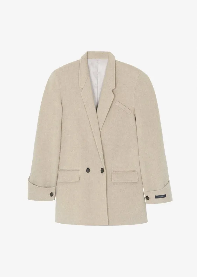 The Frankie Shop Kian Wool Blazer 8211 Beige Women Clothing