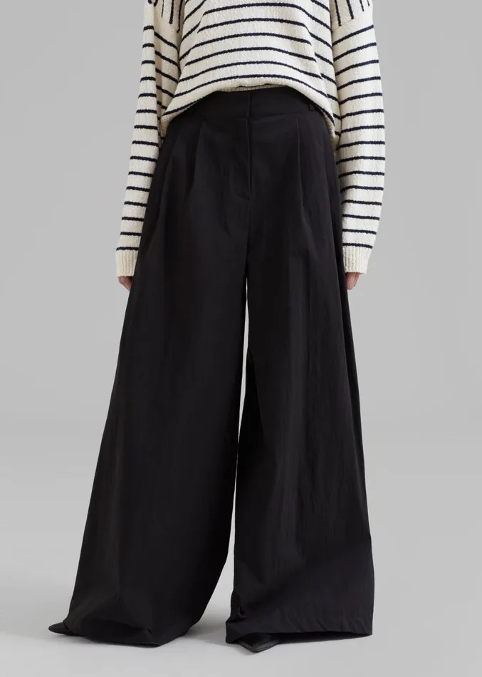 The Frankie Shop Kiel Wide Pants 8211 Black Women Clothing