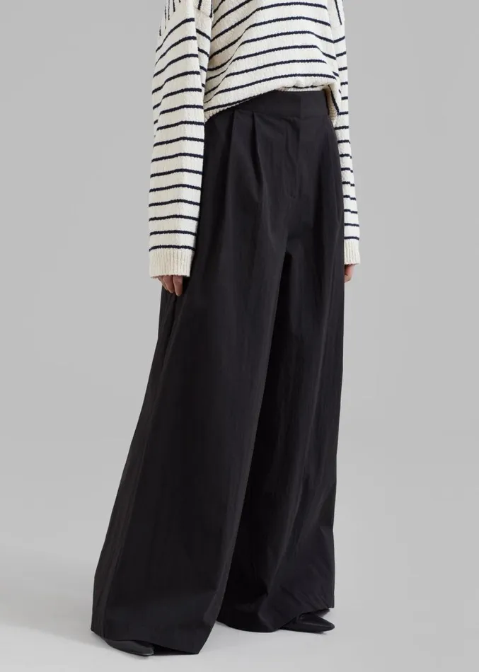 The Frankie Shop Kiel Wide Pants 8211 Black Women Clothing