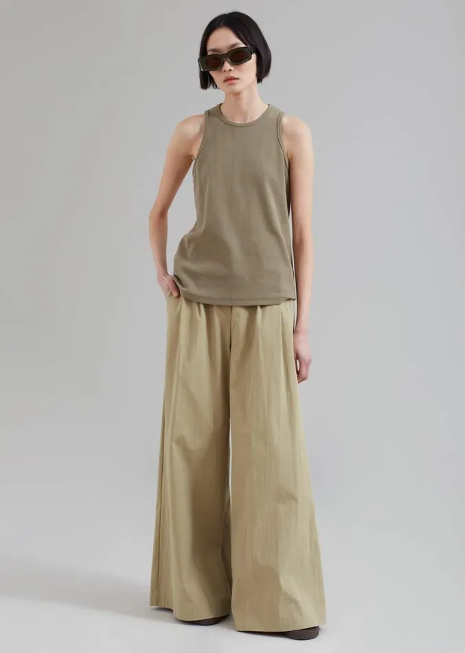 The Frankie Shop Kiel Wide Pants 8211 Pale Khaki Women Clothing
