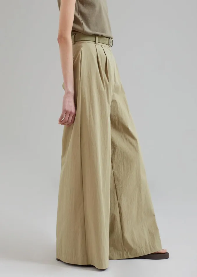 The Frankie Shop Kiel Wide Pants 8211 Pale Khaki Women Clothing