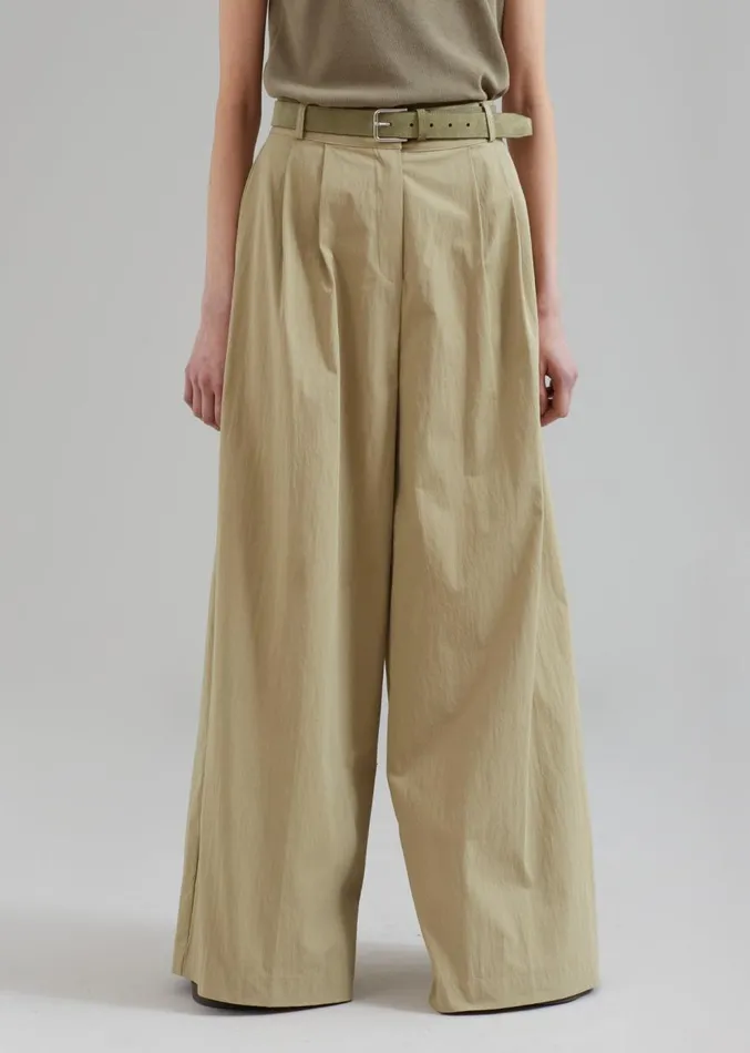 The Frankie Shop Kiel Wide Pants 8211 Pale Khaki Women Clothing