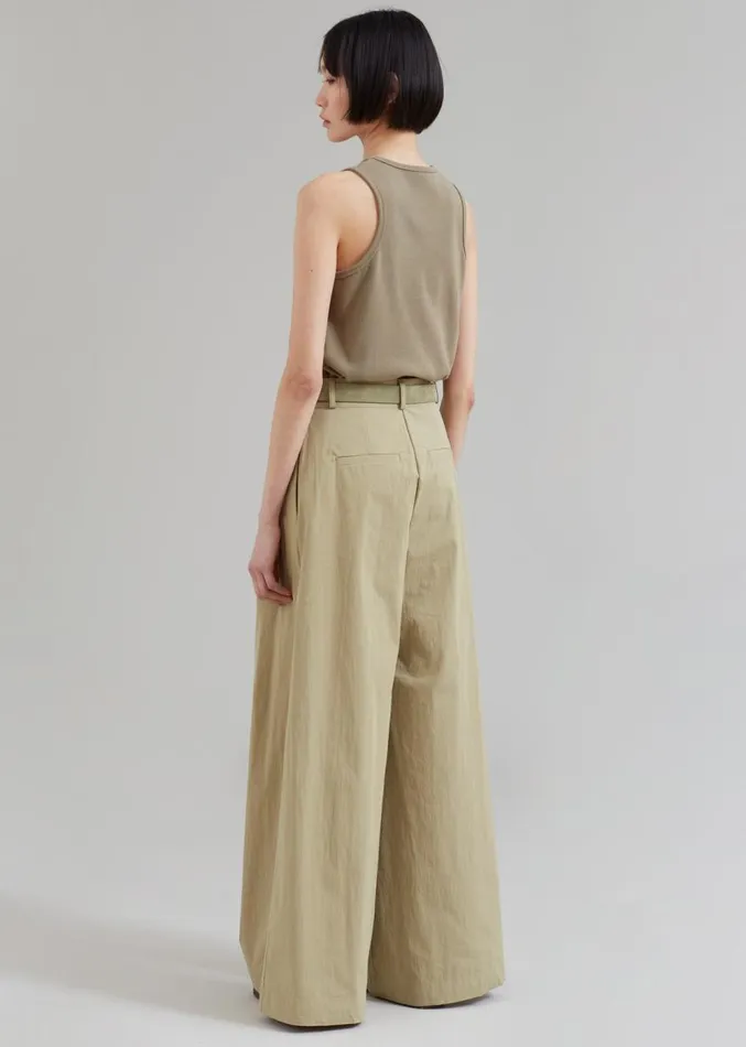 The Frankie Shop Kiel Wide Pants 8211 Pale Khaki Women Clothing