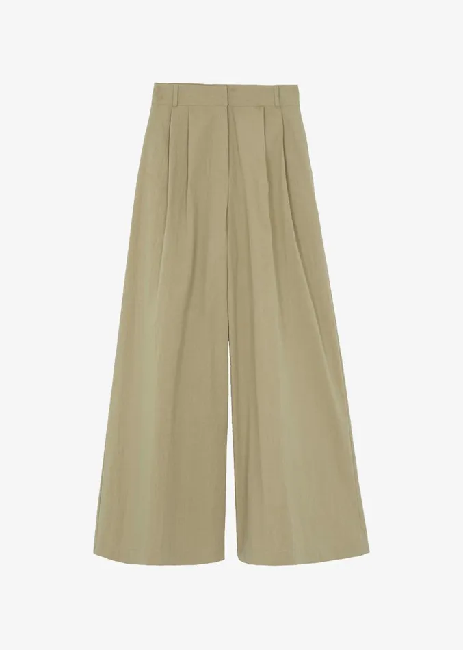 The Frankie Shop Kiel Wide Pants 8211 Pale Khaki Women Clothing