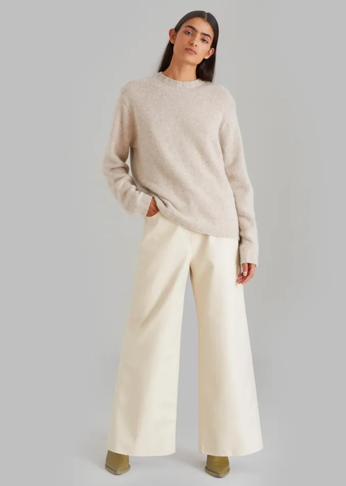 The Frankie Shop Kira Wide Pants 8211 Beige Women Clothing