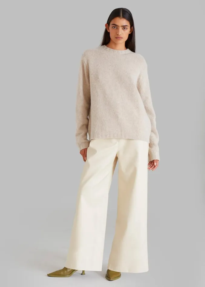 The Frankie Shop Kira Wide Pants 8211 Beige Women Clothing
