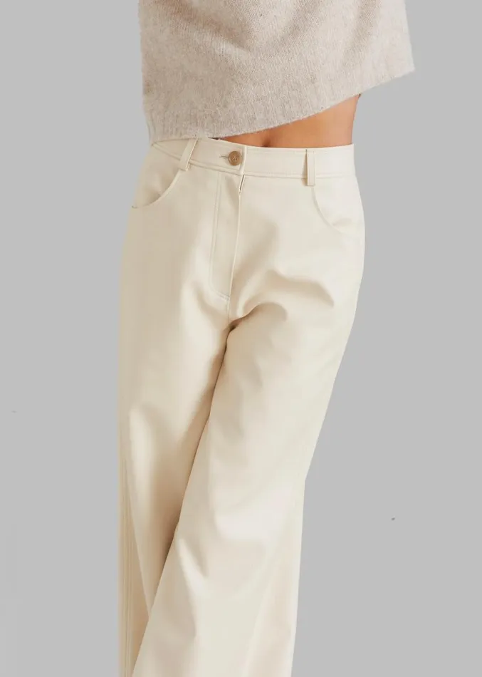 The Frankie Shop Kira Wide Pants 8211 Beige Women Clothing