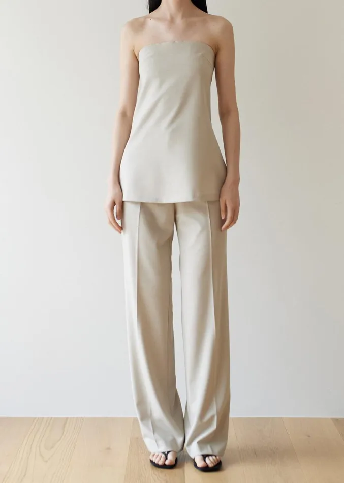 The Frankie Shop Kit Strapless Top 8211 Beige Women Clothing