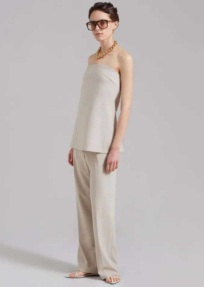 The Frankie Shop Kit Strapless Top 8211 Beige Women Clothing