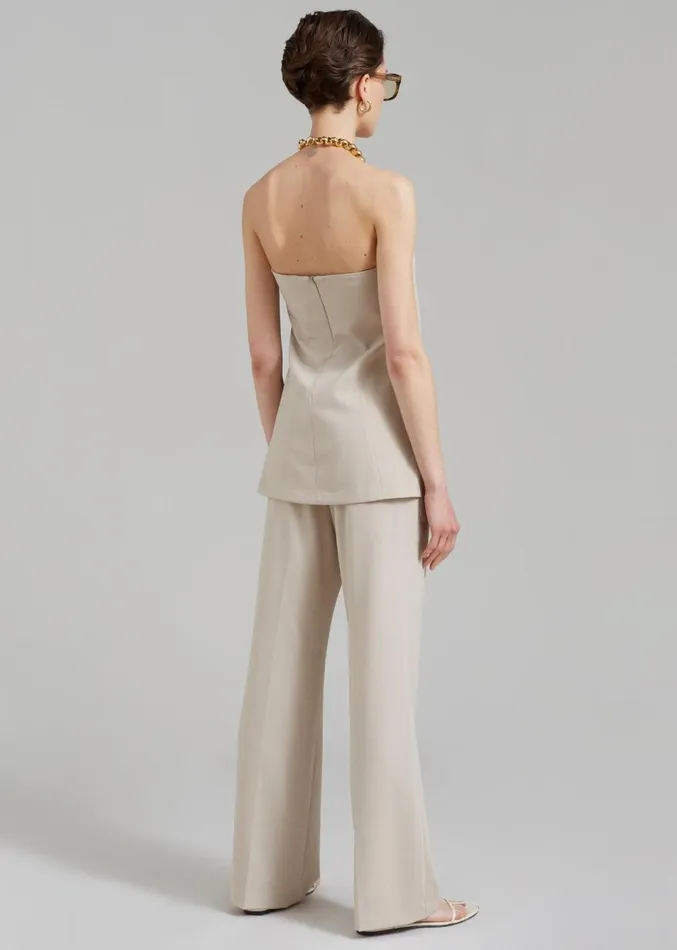 The Frankie Shop Kit Strapless Top 8211 Beige Women Clothing
