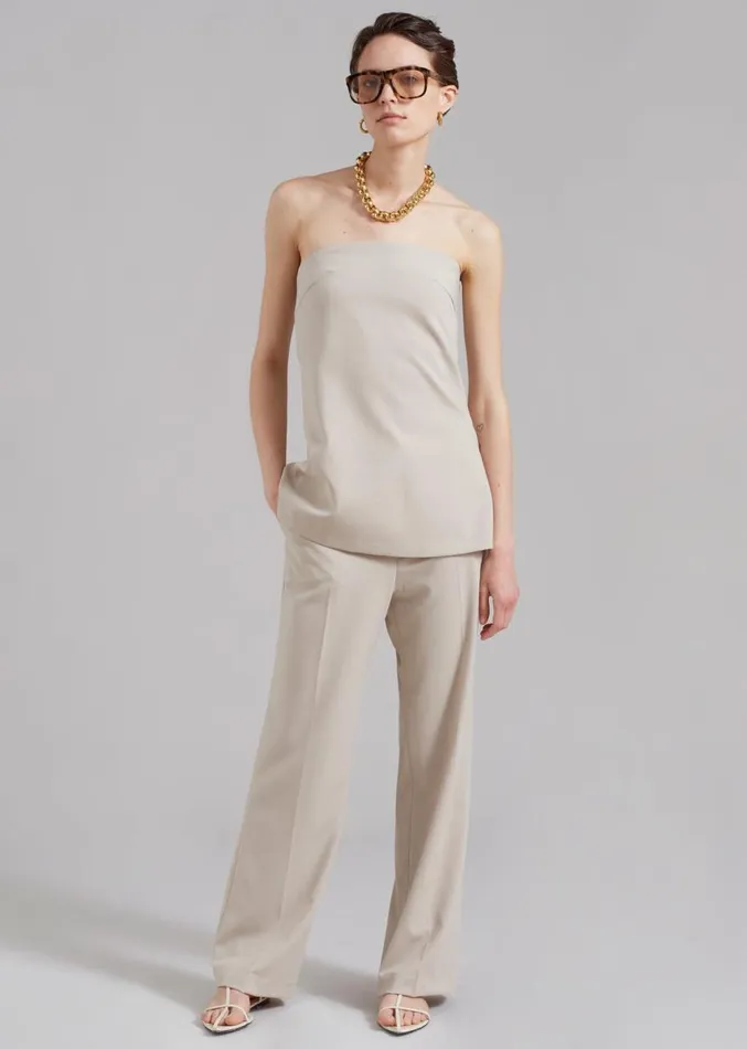 The Frankie Shop Kit Strapless Top 8211 Beige Women Clothing