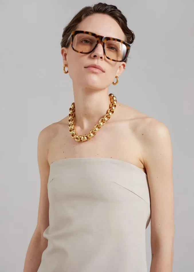 The Frankie Shop Kit Strapless Top 8211 Beige Women Clothing
