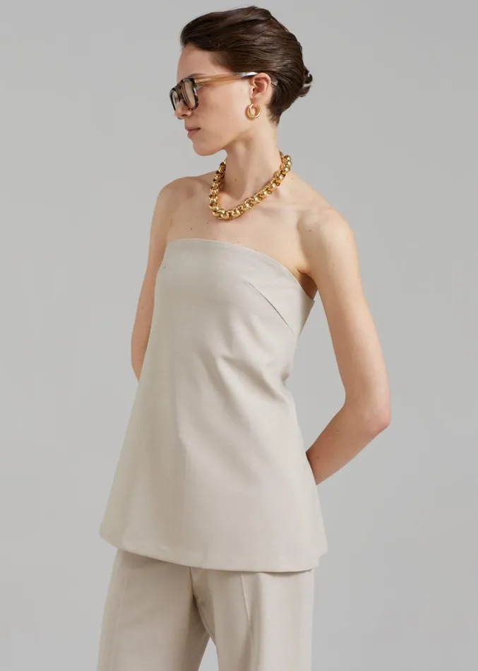 The Frankie Shop Kit Strapless Top 8211 Beige Women Clothing