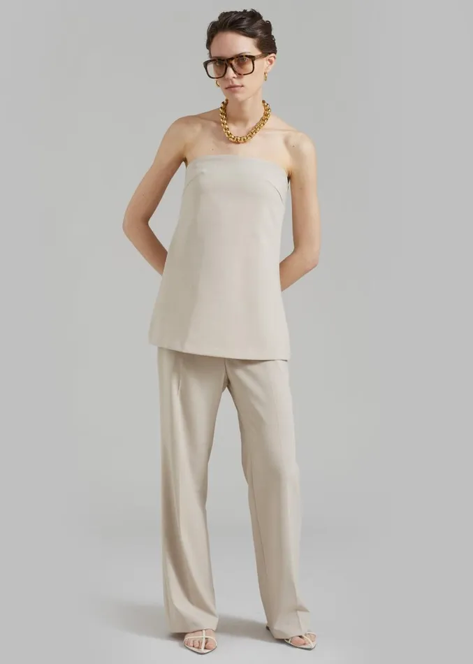 The Frankie Shop Kit Trousers 8211 Beige Women Clothing