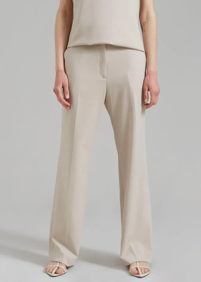 The Frankie Shop Kit Trousers 8211 Beige Women Clothing