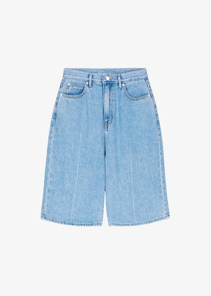 The Frankie Shop Kyra Denim Short 8211 Worn Wash Women Clothing