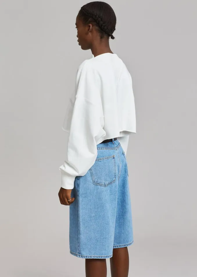 The Frankie Shop Kyra Denim Short 8211 Worn Wash Women Clothing