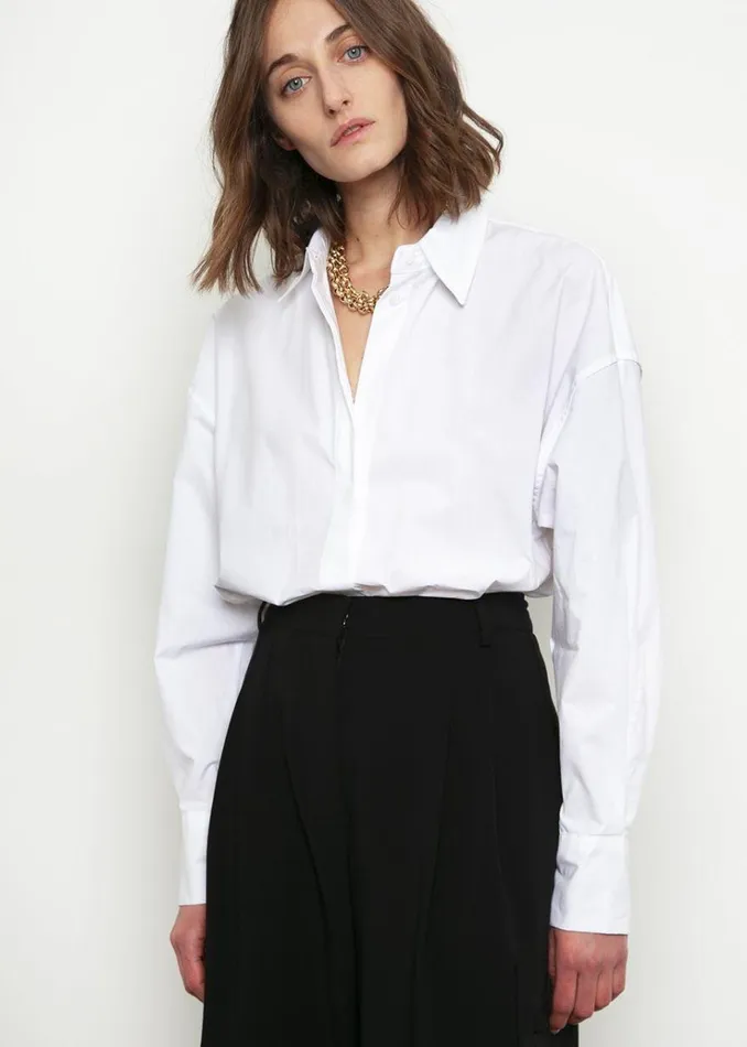 The Frankie Shop Lakely Oversized Button Down Shirt 8211 White Women Tops