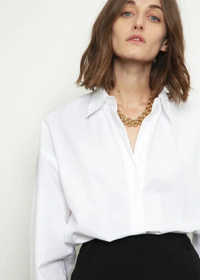 The Frankie Shop Lakely Oversized Button Down Shirt 8211 White Women Tops