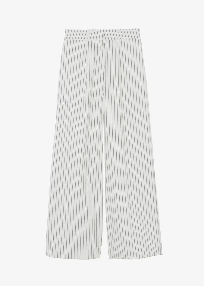 The Frankie Shop Landry Wide Leg Trousers 8211 WhiteBlack Stripe Women Suits
