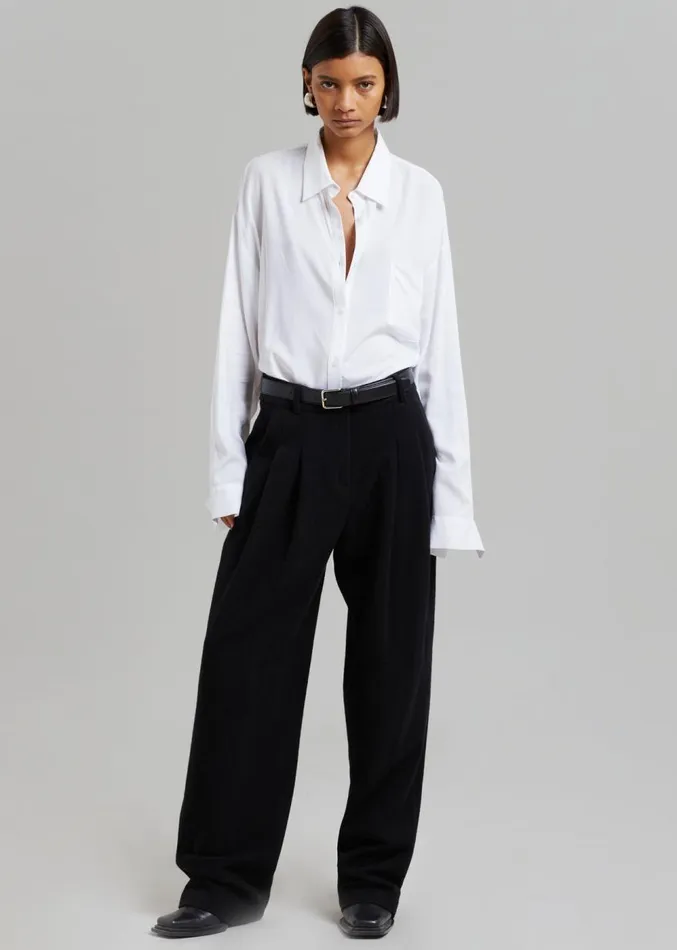 The Frankie Shop Layton Wool Suit Pants 8211 Black Women Clothing