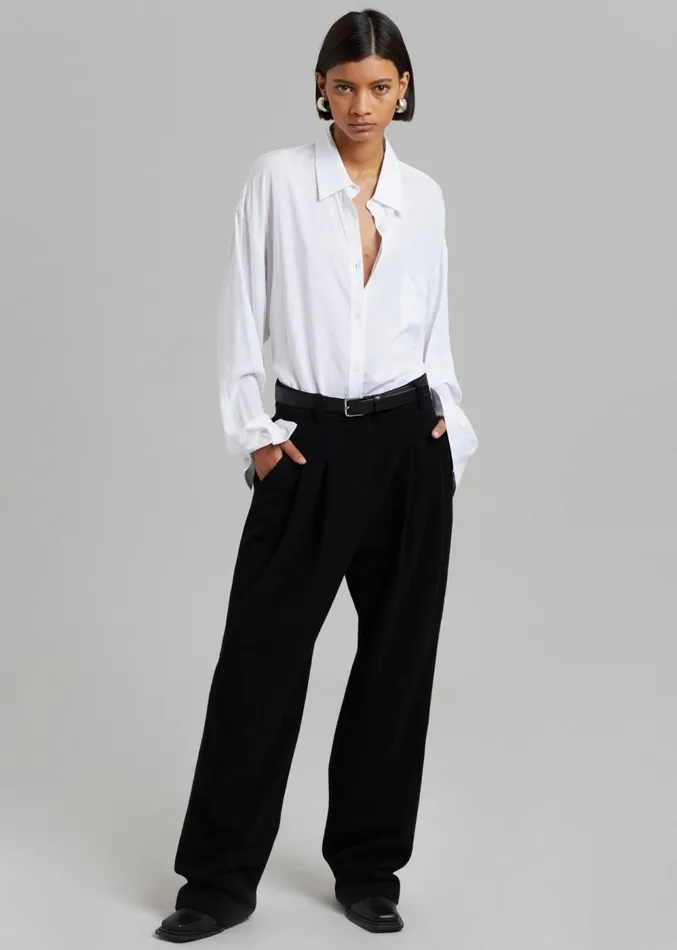 The Frankie Shop Layton Wool Suit Pants 8211 Black Women Clothing