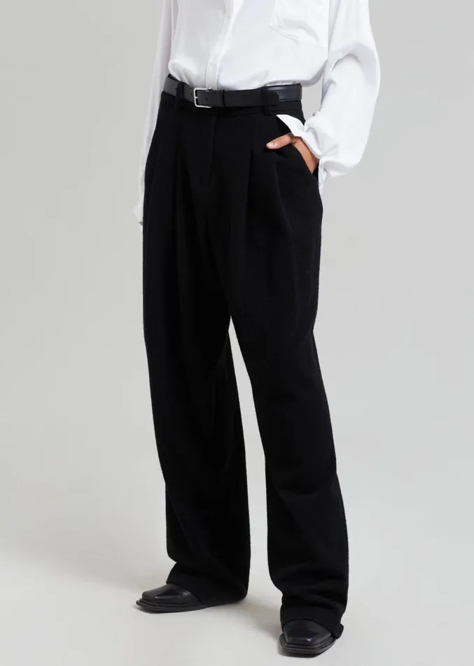 The Frankie Shop Layton Wool Suit Pants 8211 Black Women Clothing
