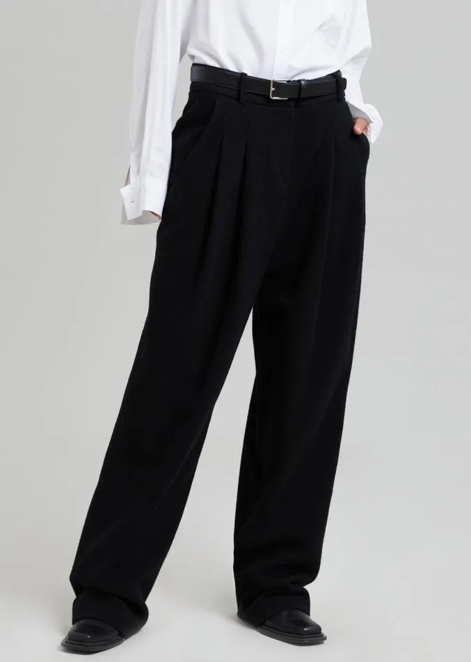 The Frankie Shop Layton Wool Suit Pants 8211 Black Women Clothing
