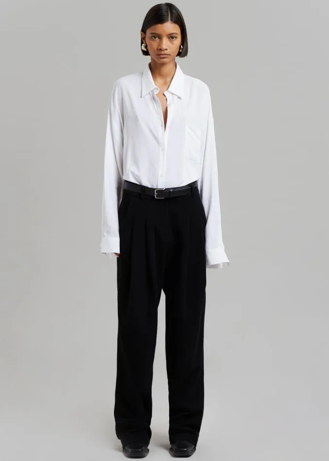 The Frankie Shop Layton Wool Suit Pants 8211 Black Women Clothing