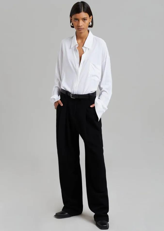 The Frankie Shop Layton Wool Suit Pants 8211 Black Women Clothing