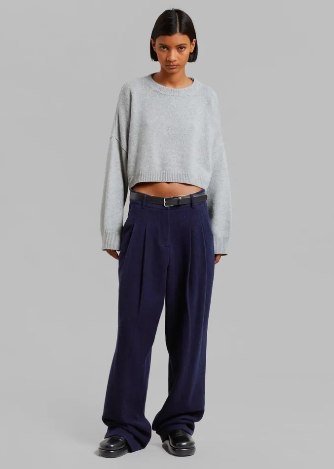 The Frankie Shop Layton Wool Suit Pants 8211 Navy Women Clothing