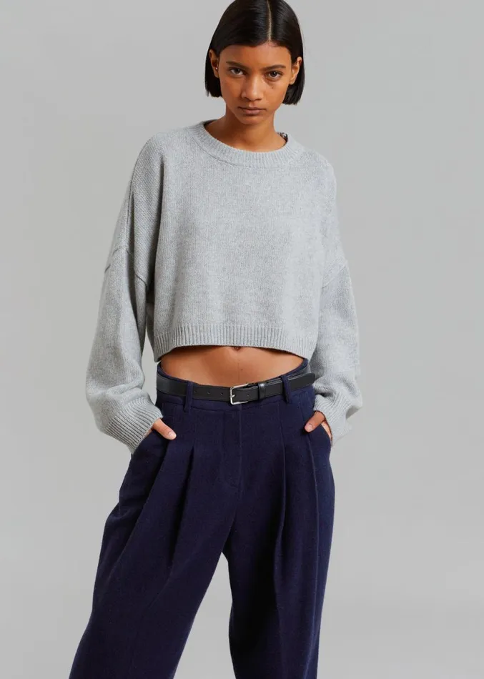 The Frankie Shop Layton Wool Suit Pants 8211 Navy Women Clothing