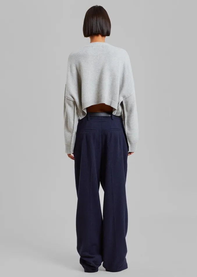 The Frankie Shop Layton Wool Suit Pants 8211 Navy Women Clothing