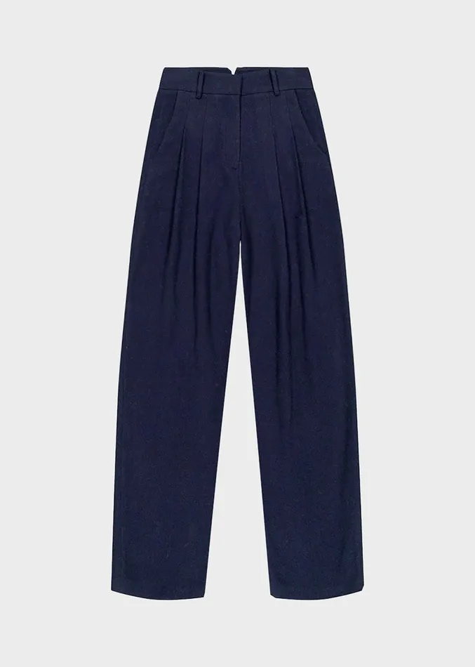 The Frankie Shop Layton Wool Suit Pants 8211 Navy Women Clothing