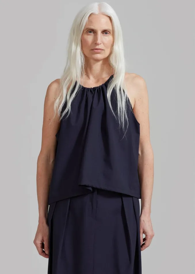 The Frankie Shop Leah Sleeveless Top 8211 Navy Women Tops