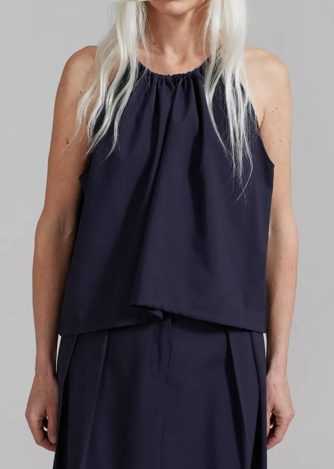 The Frankie Shop Leah Sleeveless Top 8211 Navy Women Tops