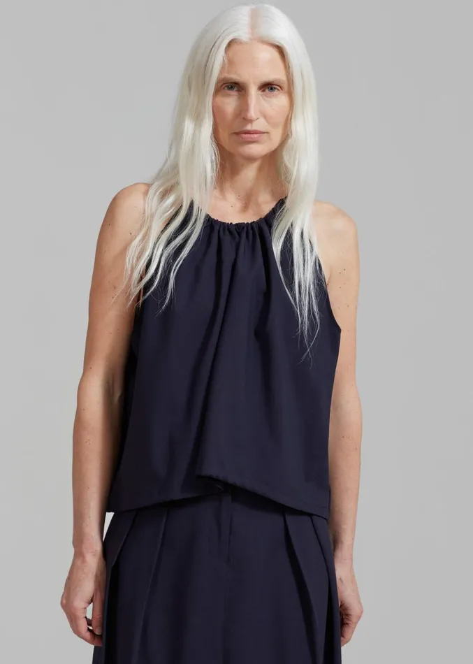 The Frankie Shop Leah Sleeveless Top 8211 Navy Women Tops