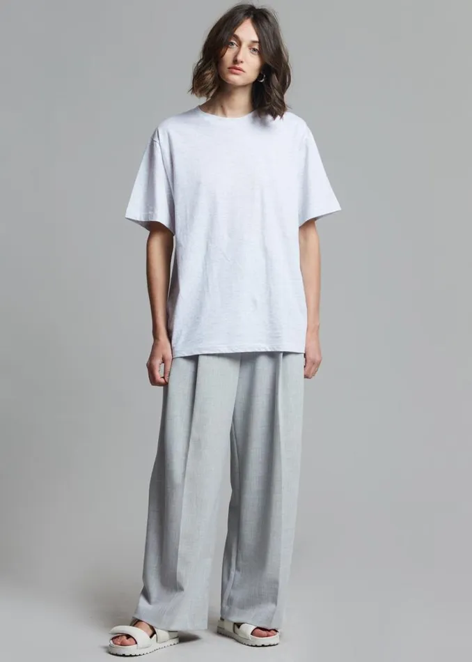 The Frankie Shop Lilou Simple Tee 8211 Light Grey Melange Women Tops