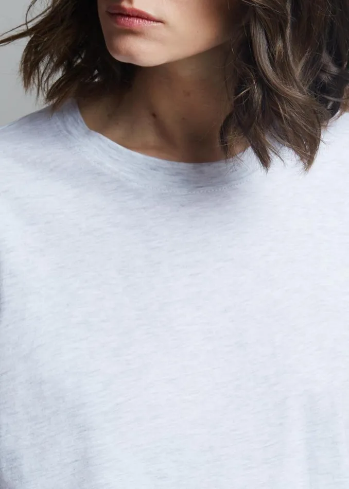 The Frankie Shop Lilou Simple Tee 8211 Light Grey Melange Women Tops