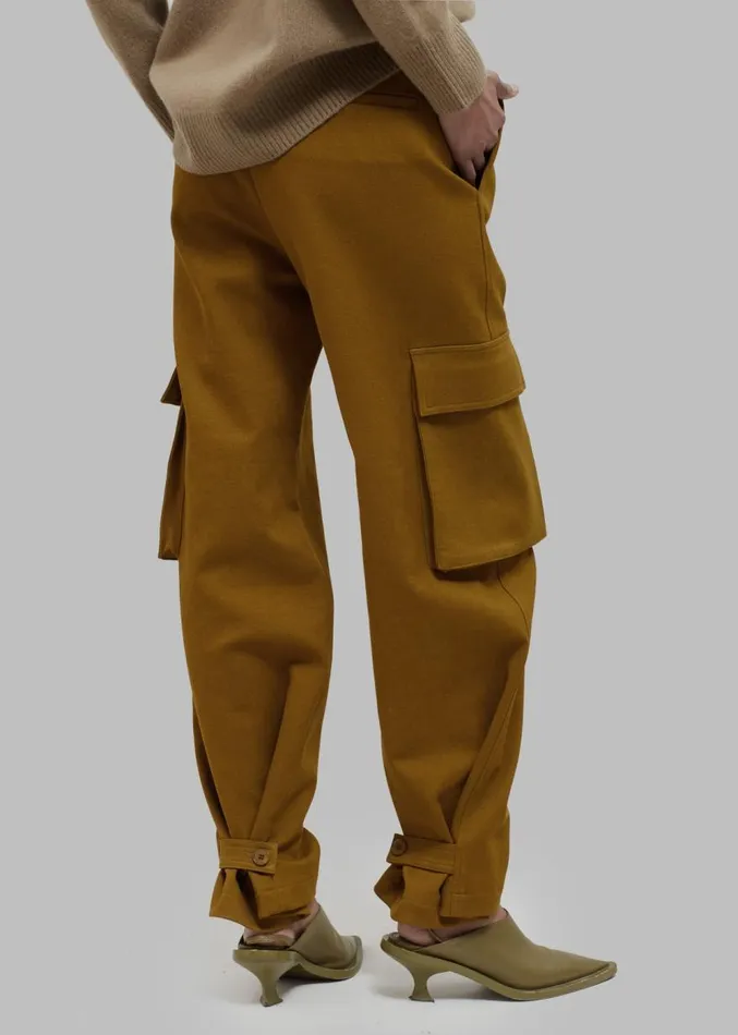 The Frankie Shop Lin Cargo Pants 8211 Dark Mustard Women Clothing