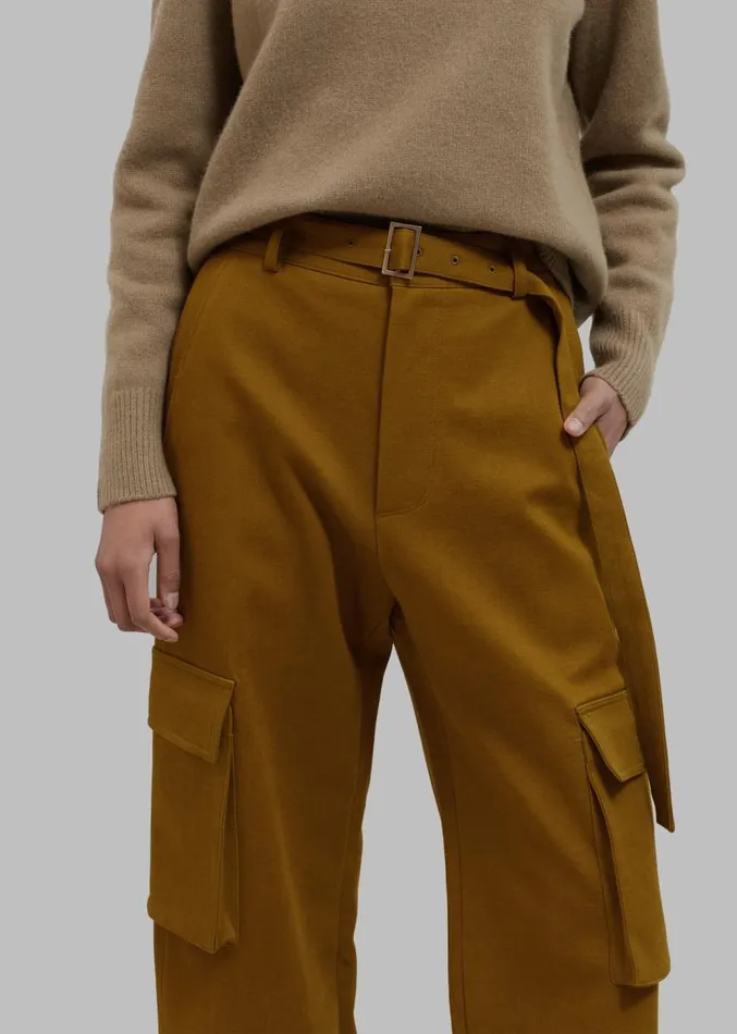 The Frankie Shop Lin Cargo Pants 8211 Dark Mustard Women Clothing