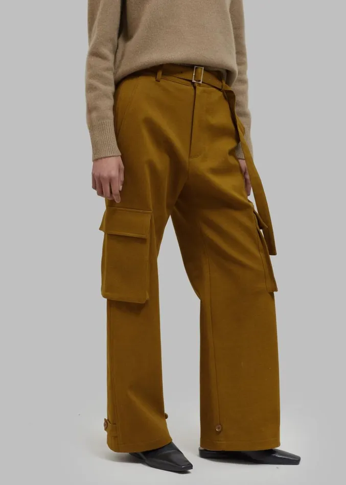The Frankie Shop Lin Cargo Pants 8211 Dark Mustard Women Clothing