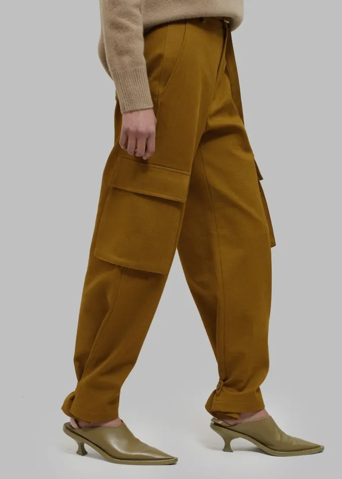 The Frankie Shop Lin Cargo Pants 8211 Dark Mustard Women Clothing