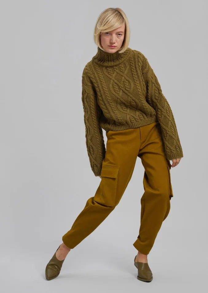 The Frankie Shop Lin Cargo Pants 8211 Dark Mustard Women Clothing