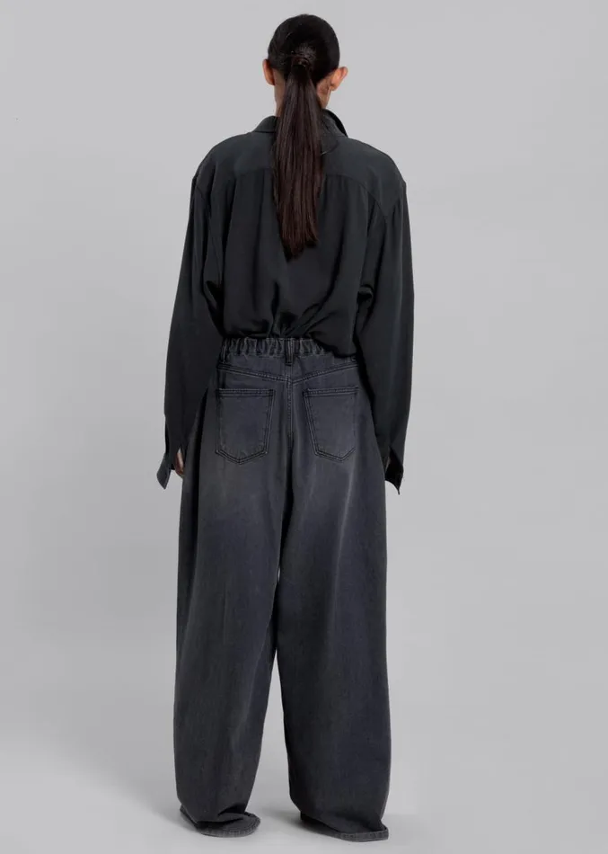 The Frankie Shop Lotta Fluid Shirt 8211 Charcoal Women Clothing