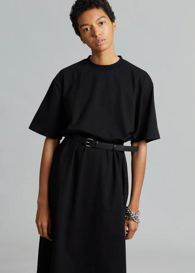 The Frankie Shop Lou Oversized Tee Dress 8211 Black Women Dresses
